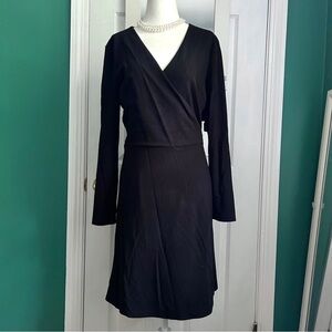 LOFT Black Wrap Dress Medium
